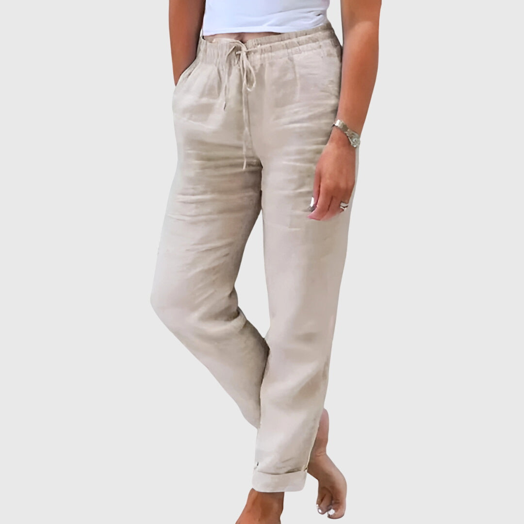 Georgie | Women's Wide Leg Everyday Pants – Beige