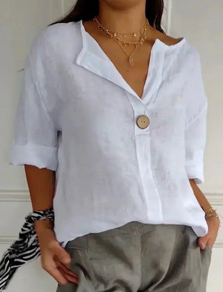 Juniper | Women's Casual V-Neck Blouse – White