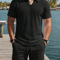 Rafe | Knit Short Set with Drawstring Waist – Black