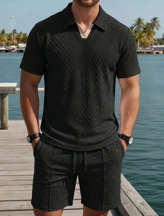 Rafe | Knit Short Set with Drawstring Waist – Black