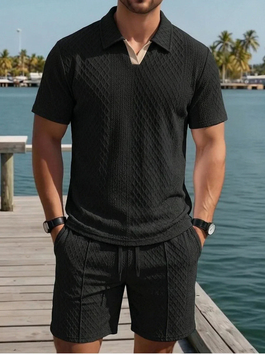 Rafe | Knit Short Set with Drawstring Waist – Black