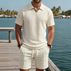 Rafe | Knit Short Set with Drawstring Waist – Beige