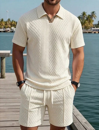 Rafe | Knit Short Set with Drawstring Waist – Beige
