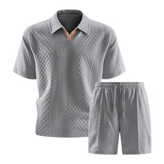 Rafe | Knit Short Set with Drawstring Waist – Grey