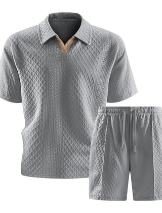 Rafe | Knit Short Set with Drawstring Waist – Grey