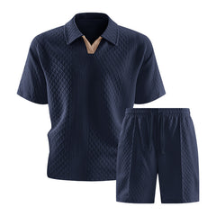 Rafe | Knit Short Set with Drawstring Waist – Navy