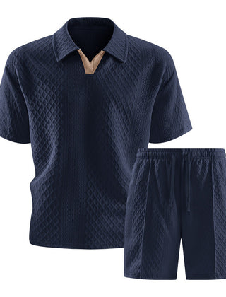 Rafe | Knit Short Set with Drawstring Waist – Navy