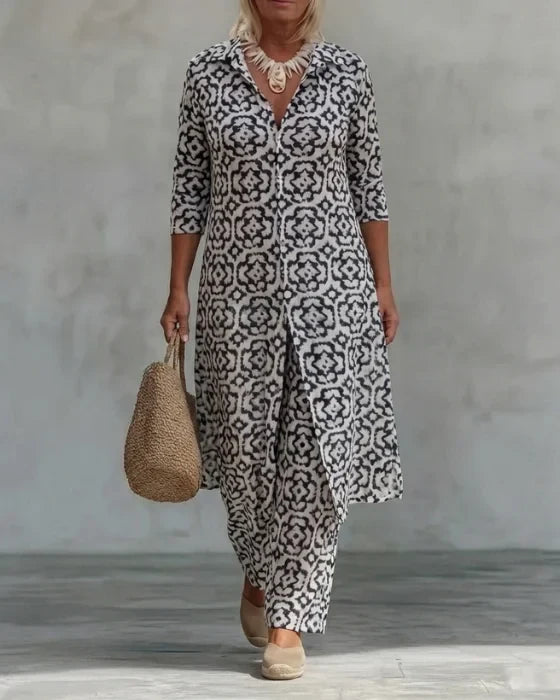 Orla | Button-Front Set with Matching Print