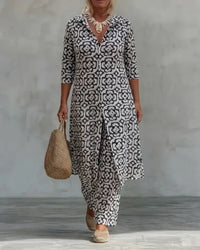 Orla | Button-Front Set with Matching Print