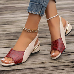 Mireille | Chic Cushioned Wedge Sandals – Red