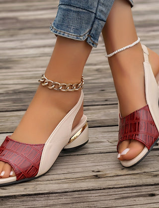 Mireille | Chic Cushioned Wedge Sandals – Red