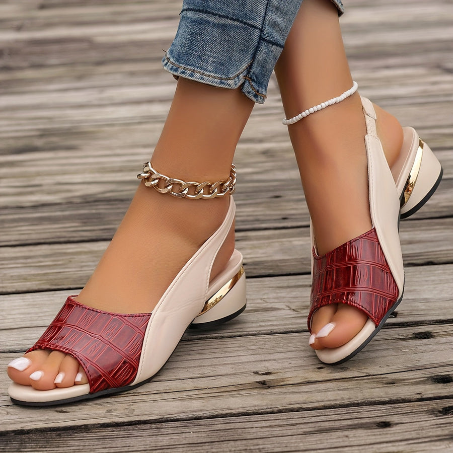 Mireille | Chic Cushioned Wedge Sandals – Red