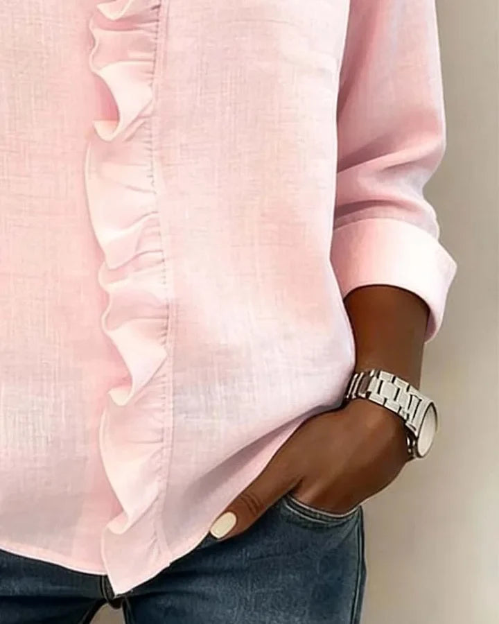 Etta | Ruffle Blouse with V-Neck