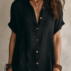 Sabine | Button Front Linen Midi Dress