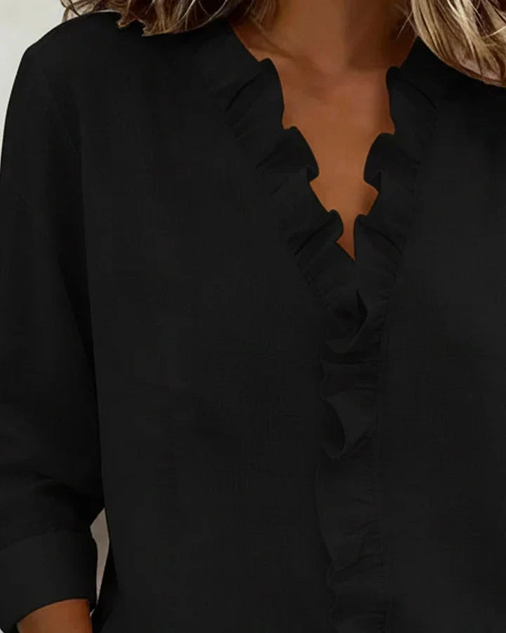 Etta | Ruffle Blouse with V-Neck