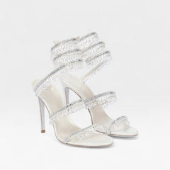 Melisande | Women's Crystal Strappy Heeled Evening Sandals – Clear Crystal