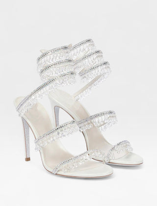 Melisande | Women's Crystal Strappy Heeled Evening Sandals – Clear Crystal