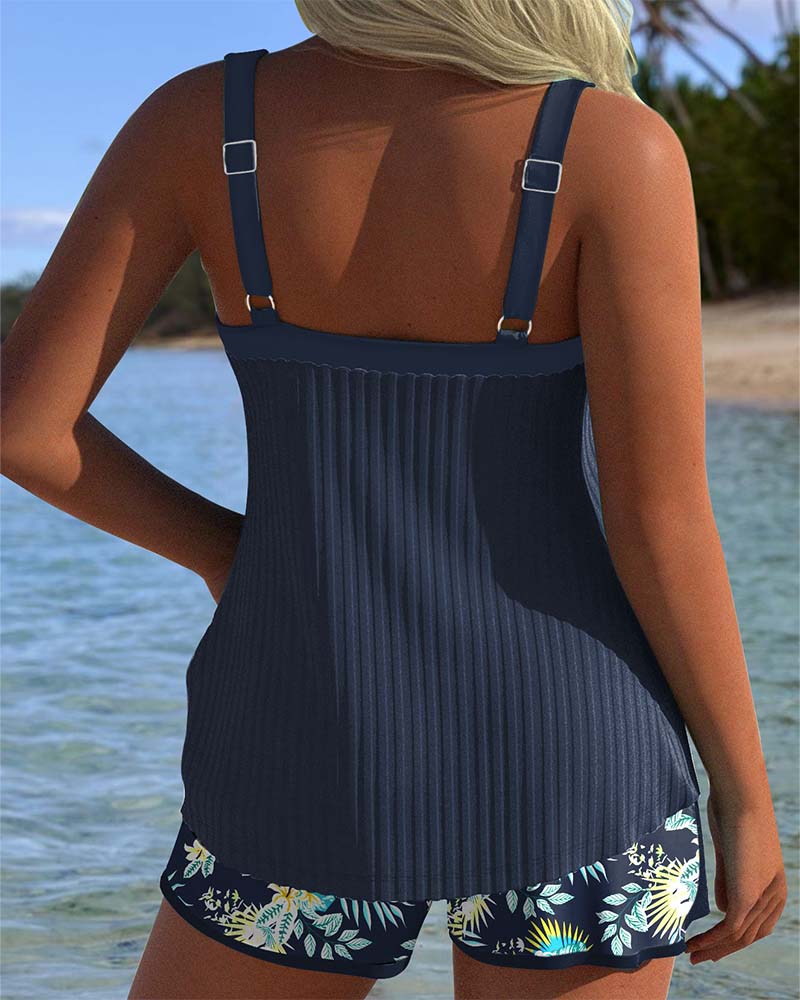 Bellamy | Women's Striped Tankini with Swim Shorts