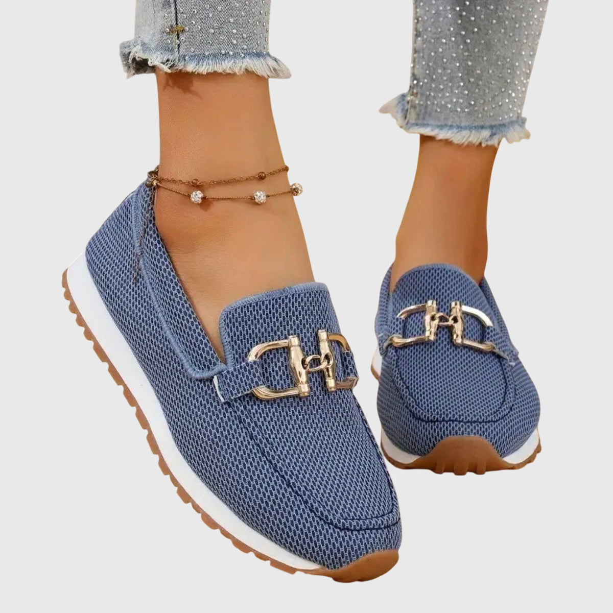 Katrien | Casual Orthopaedic Slip-On Loafers – Blue