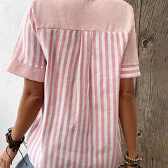 Liesl | Soft Striped Summer Blouse