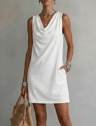 Nerys | Mini Dress with Pockets – White