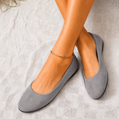 Clemence | Classic Round Toe Ballet Flats – Grey