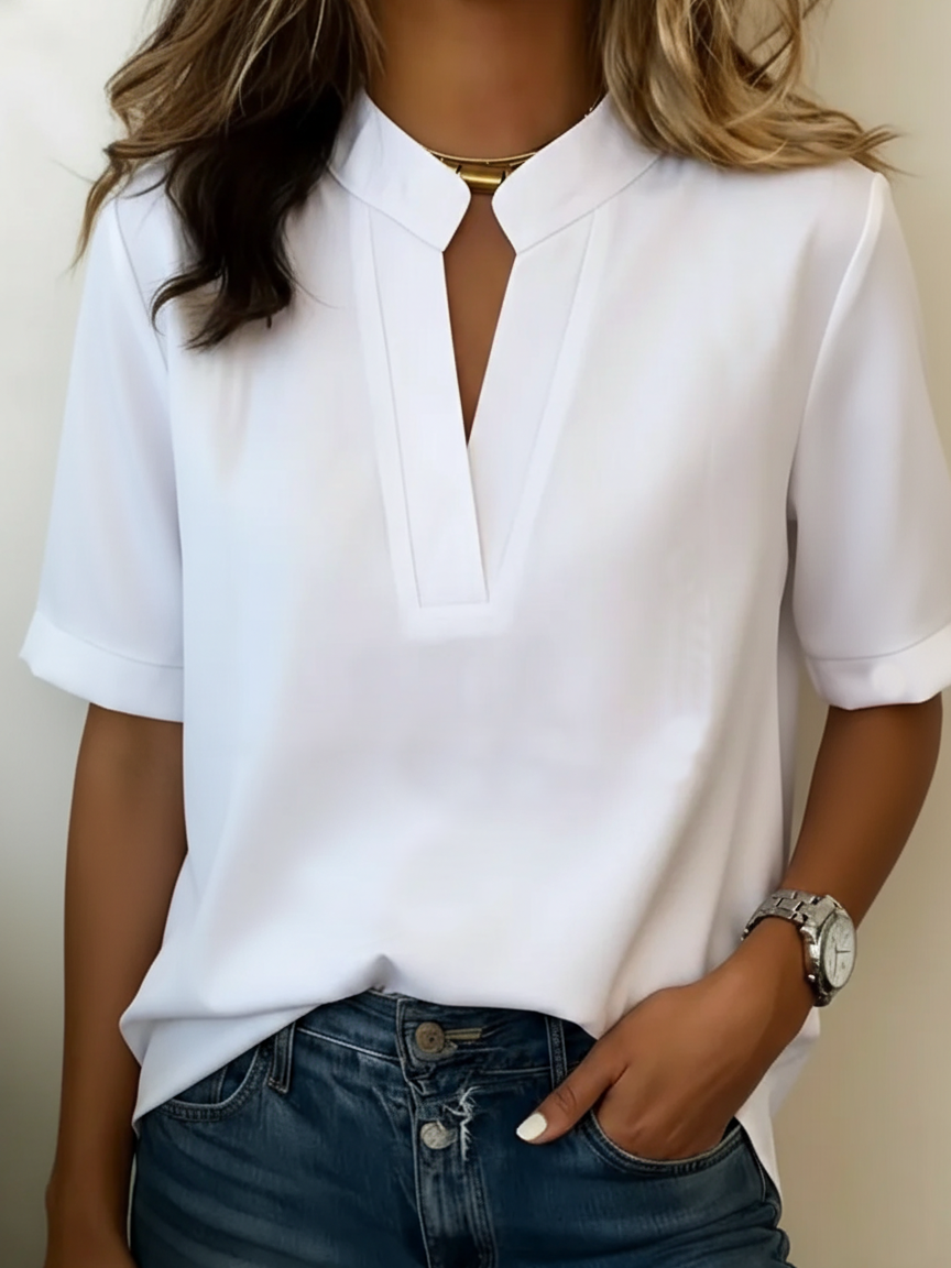 Josie | Women's Short Sleeve V-Neck Blouse