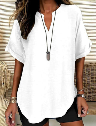 Linnea | Relaxed Fit Linen Blouse – White