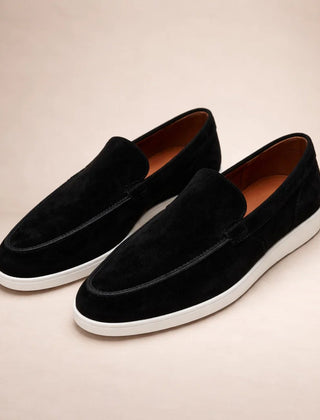 Lennox | Men's Casual Leather Slip-On Loafers – Black