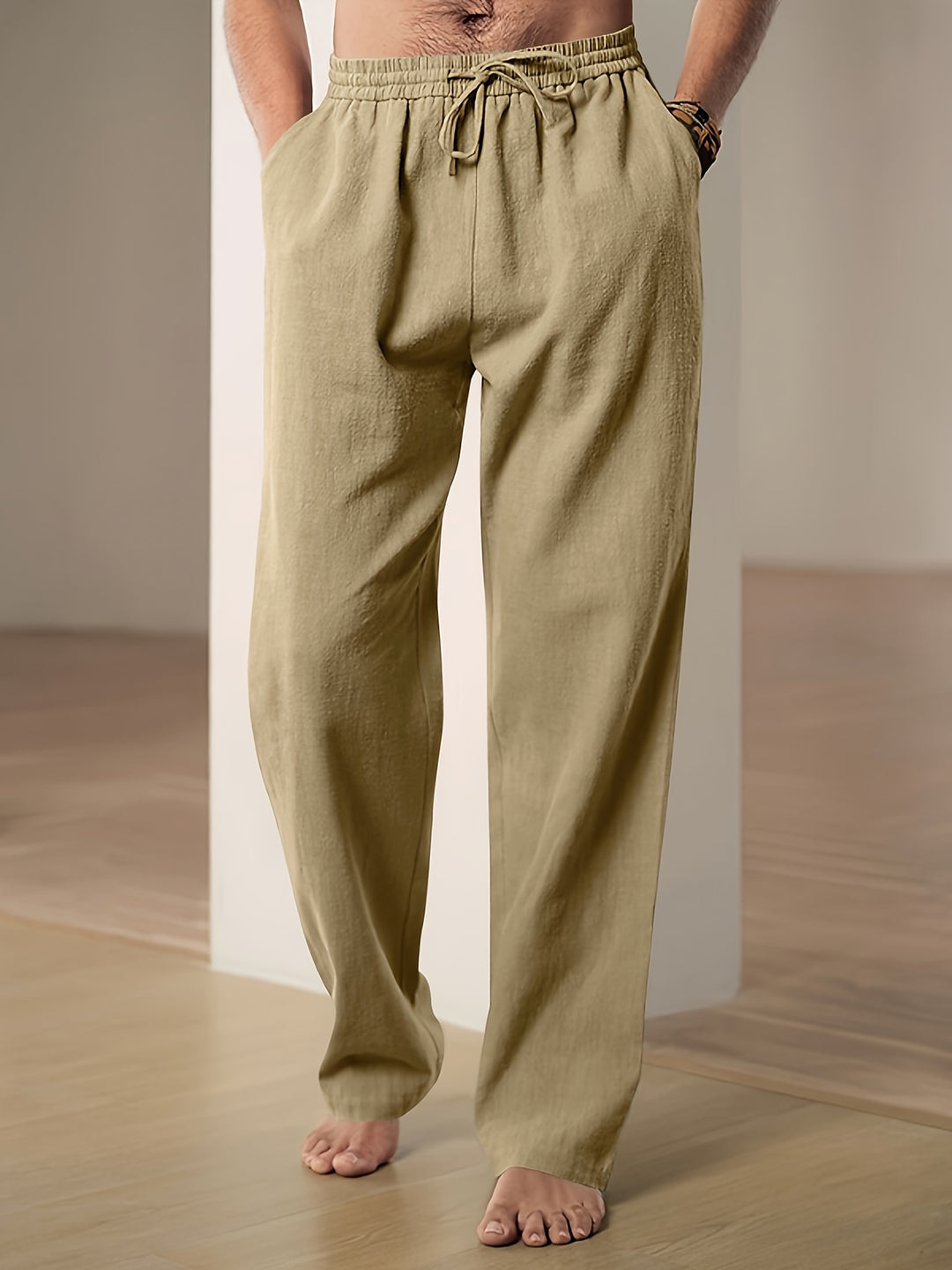 Alaric | Relaxed Linen Pants for Warm Weather Days – Khaki