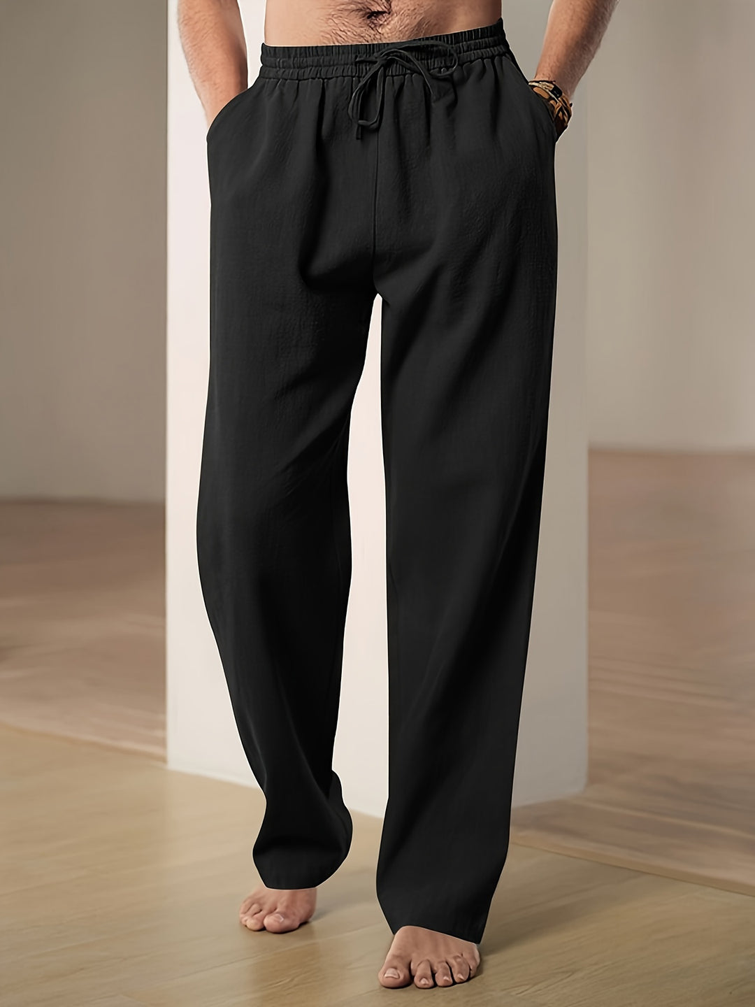 Alaric | Relaxed Linen Pants for Warm Weather Days – Black