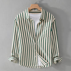 Beau | Striped Shirt with Relaxed Fit – Green