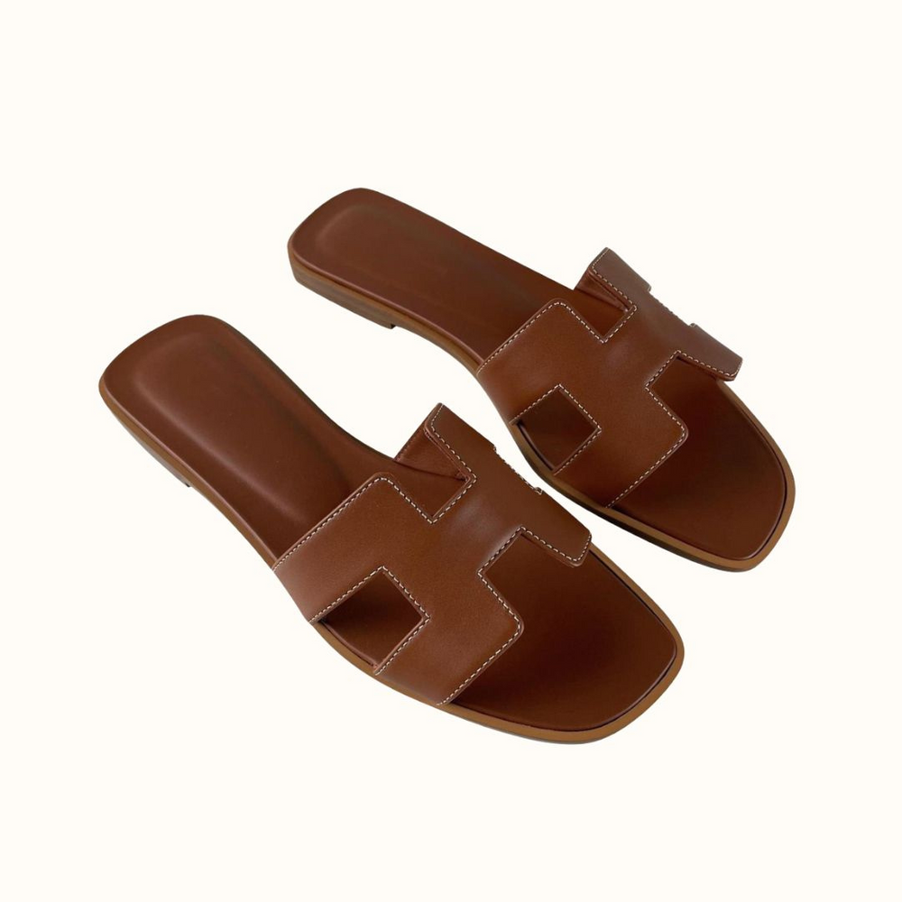 Primrose | Leather H-Strap Slip-On Sandals