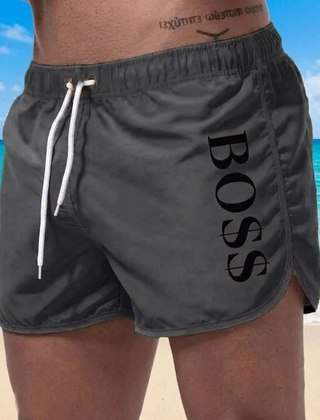 Nico | Swim Shorts with Vertical Detailing – Dark Grey