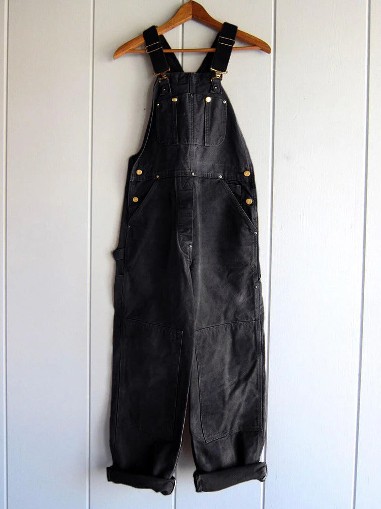 Sorrel | Relaxed Utility Jumpsuit with Adjustable Straps – Black