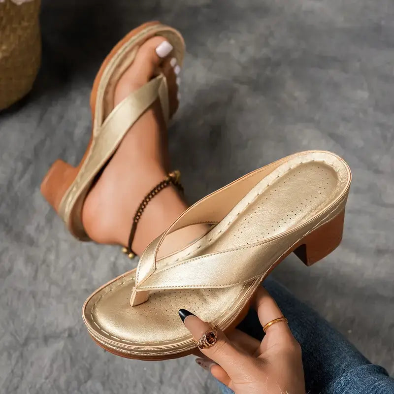 Clover | Elegant Ankle Strap Sandals – Gold
