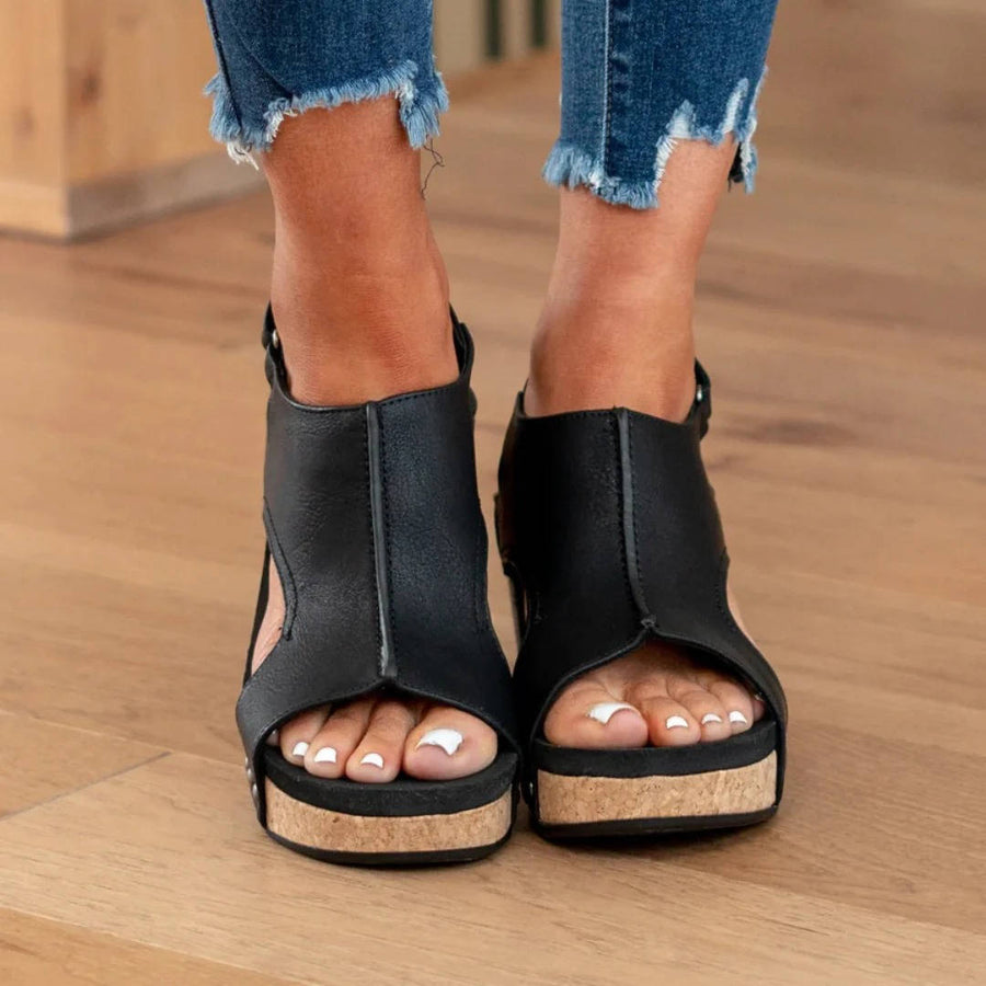 Vesna | Women's Suede-Look Wedge Platform Sandals