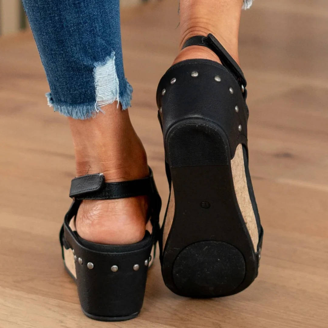 Vesna | Women's Suede-Look Wedge Platform Sandals