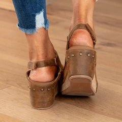 Vesna | Women's Suede-Look Wedge Platform Sandals