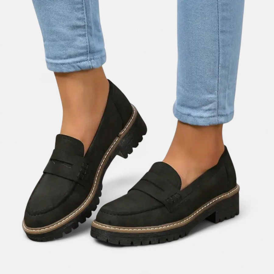 Wilma | Lightweight Orthopaedic Comfort Loafers – Black