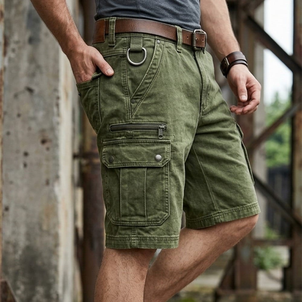 Roscoe | Denim Cargo Pocket Shorts