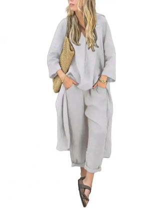 Tessa | Complete Two Piece Set – Light Grey
