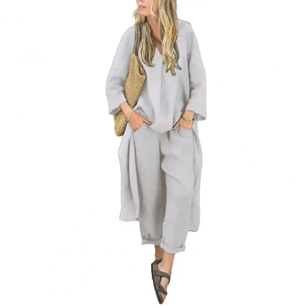 Tessa | Complete Two Piece Set – Light Grey