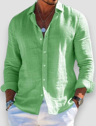 Hudson | Men's Lightweight Linen Shirt – Light Green
