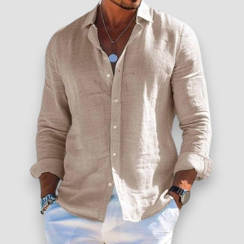 Hudson | Men's Lightweight Linen Shirt – Khaki