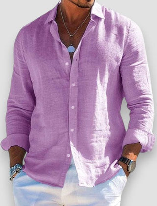 Hudson | Men's Lightweight Linen Shirt – Violet