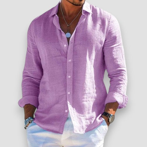 Hudson | Men's Lightweight Linen Shirt – Violet
