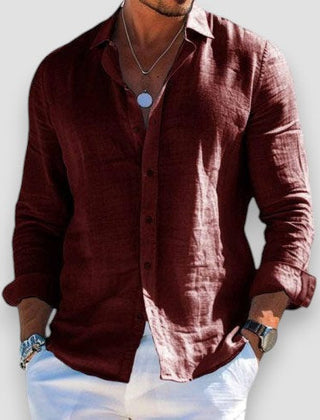 Hudson | Men's Lightweight Linen Shirt – Brown