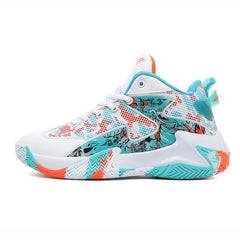 Fletcher | Men's Graphic High-Top Basketball Sneakers – Orange