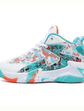 Fletcher | Men's Graphic High-Top Basketball Sneakers – Orange